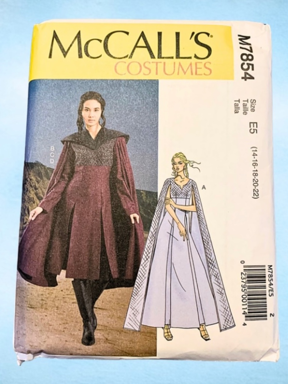 NEW McCalls M7854 Game of Thrones LARP Costume Sewing Pattern UNCUT